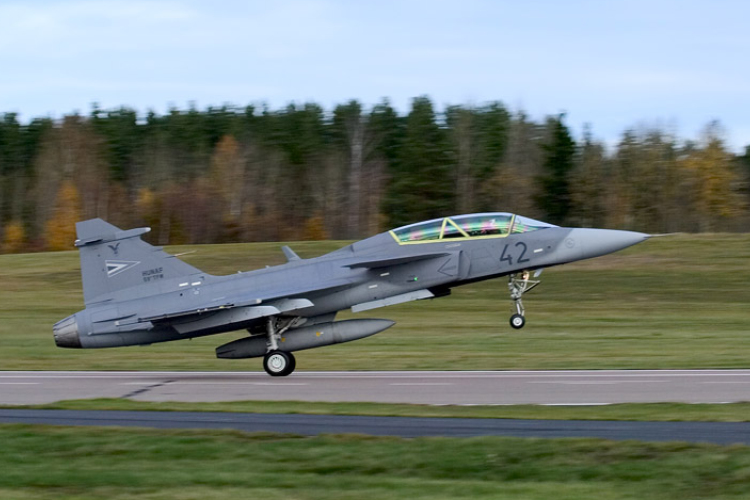 Gripenek kísértek ki a magyar légtérből egy gépet